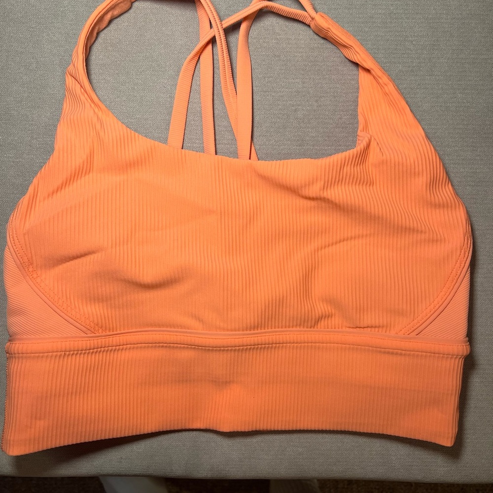 Lululemon Orange Ribbed Energy Bra